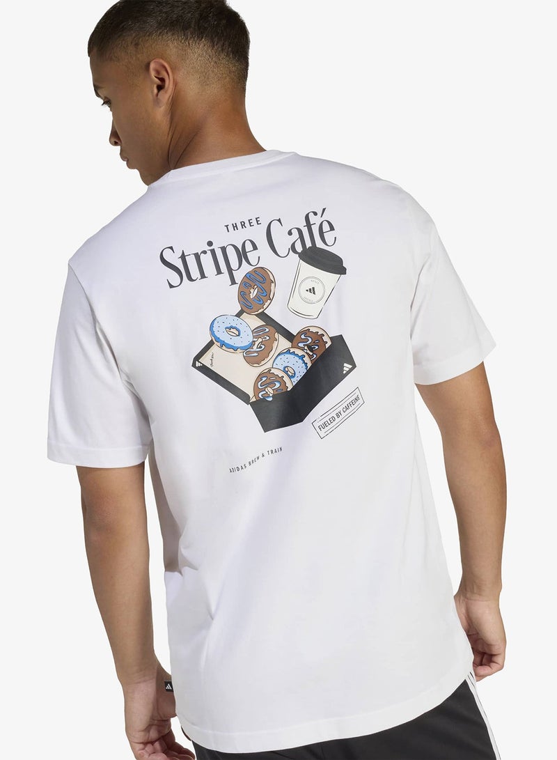 اديداس تيشيرت بطبعة جرافيك لقهوة وكافيه ودونات - Image 4